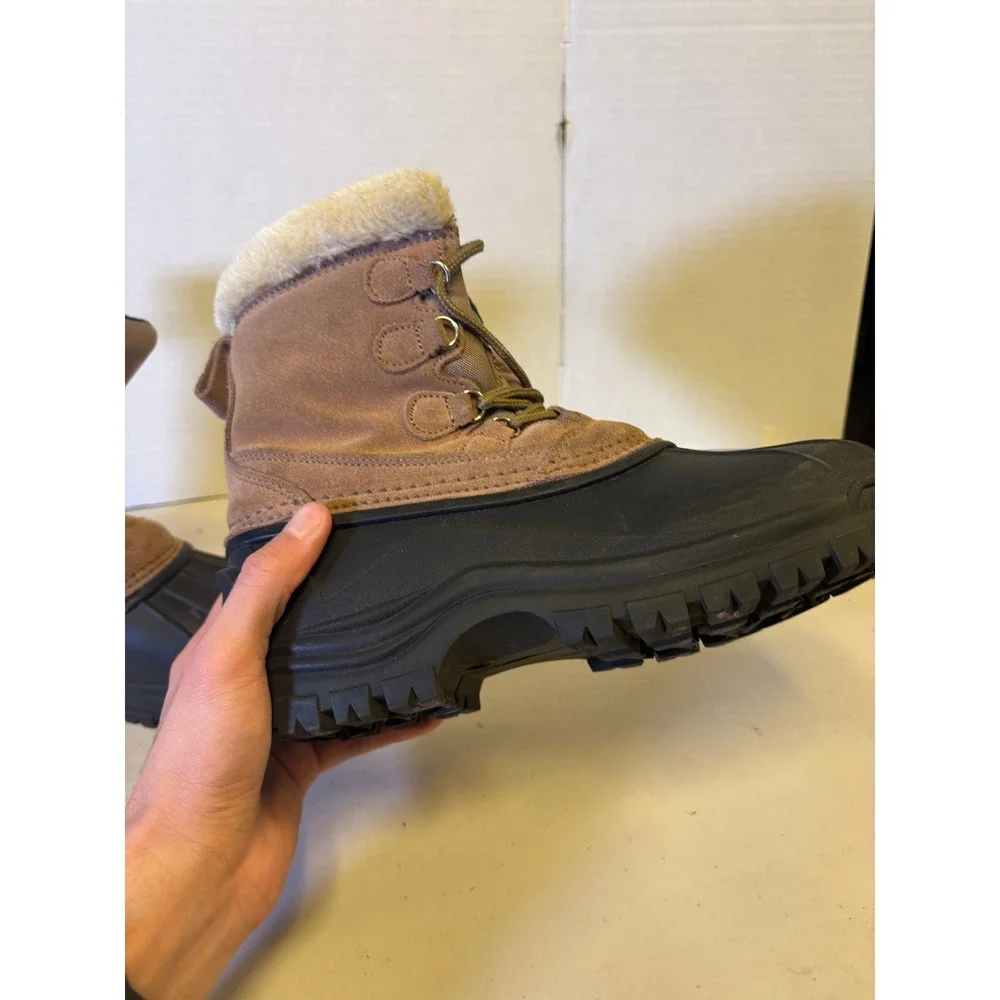 Itasca Cedar Mens Size 8 Brown Leather Insulated Waterproof Snow Duck Boots